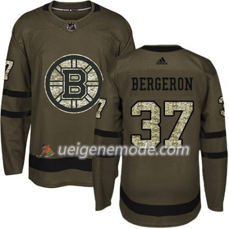 Herren Eishockey Boston Bruins Trikot Patrice Bergeron 37 Adidas 2017-2018 Camo Grün Authentic